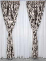 Draperie Ezi Crem-Maro Blackout 80% cu Model Granit