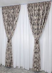 Draperie Ezi Crem-Maro Blackout 80% cu Model Granit