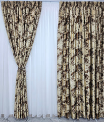 Draperie crem maro blackout 90% model travertin