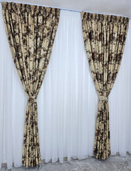 Draperie crem maro blackout 90% model travertin