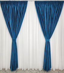 Draperie din Catifea Albastru Azur Blackout 90% – Draperie eleganta pentru living si dormitor in nuante alb, crem, gri si albastru, confectionata pe comanda