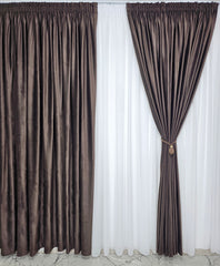 Draperie din Catifea Maro Închis blackout 90%