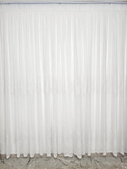 Perdea Carla alba cu broderie din in gros-material plin ca textura