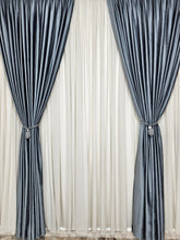 Set Amina: perdea gri din jorjet si draperie din catifea gri inchis