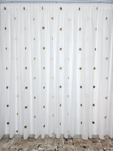 Perdea Diego crem din material plin ca textura in cristal cu flori crem-maro