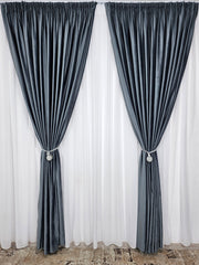 Draperie catifea gri inchis blackout 90%