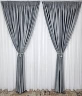 Set Panciu: perdea alba simpla din voal cu draperie catifea gri deschis