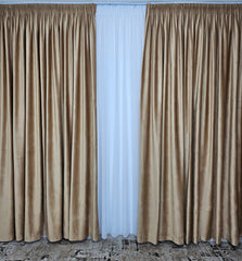 BLACK FRIDAY Draperie din catifea crem-miere blackout 90% 2.40m INALTIME