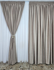 Draperie Aldi catifea crem capucino roz blackout 90%