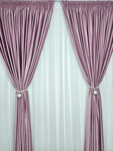 Set Montis: perdea alba simpla din voal cu draperie catifea roz lila blackout 90%