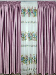 Draperie Catifea Roz Lila Blackout 90% – ideala pentru dormitoare elegante si livinguri luminoase cu canapele crem, gri, alb sau accente pastel si mobilier alb sau lemn natur – confectionata pe comanda