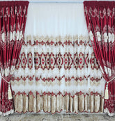 Perdea din Tul cu Broderie 3D Model Rubin – ideala pentru livinguri si dormitoare elegante cu canapele crem, bej, gri deschis sau alb si mobilier lemn natur sau alb – confectionata pe comanda