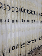 Perdea Victoria din tul cu broderie neagra 3D