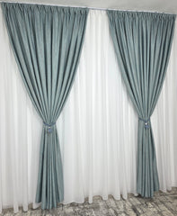 Colectia Lucy turcoaz:Set Ideal pentru Livinguri si Dormitoare in Nuante de Turcoaz, Alb, Gri, Crem sau Bej - Confectionat pe Comanda