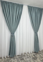 Colectia Lucy turcoaz:Set Ideal pentru Livinguri si Dormitoare in Nuante de Turcoaz, Alb, Gri, Crem sau Bej - Confectionat pe Comanda