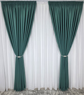 Colectia Blackout: Perdea Matase Alba Si Draperie Verde Menta Blackout 90%