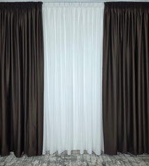 Draperie simpla maro blackout 98%, model Orhideea