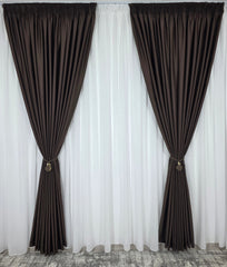 Draperie simpla maro blackout 98%, model Orhideea