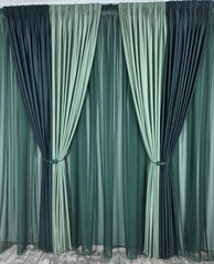 Perdea Voal Verde Smarald pentru Living si Dormitor cu Mobilier Crem si Lemn Natur, Material Usor 100% Poliester, Confectionata la Comanda Casablanca Magazin