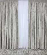 Draperie Milano catifea grej deschis cu insertii aurii