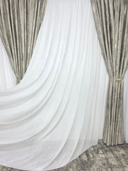 Draperie Milano catifea grej deschis cu insertii aurii