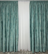 Draperie Milano catifea verde menta cu insertii aurii