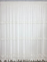 Perdea ivoire din material plin ca textura, bamboo cu broderie crem model Milo