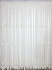 Perdea ivoire din material plin ca textura, bamboo cu broderie crem model Milo