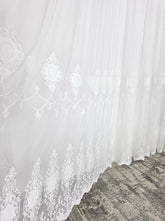 Perdea Lumina bamboo cu broderie crem