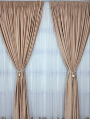 Set Aurelian – Perdea Bamboo cu Broderie Sparta in 4 Randuri si Draperie Catifea Crem Roz – Ideal pentru Livinguri cu Canapele Crem, Bej sau Roz Pudra si Decoruri Luminoase – Confectionat pe Comanda