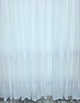 Perdea Mona, din tul cu broderie alba