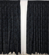 Draperie Santorini din Catifea neagra tip vopsea pensulata si insertii aurii