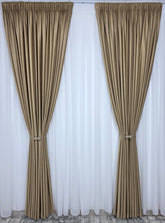 Draperie Amsterdam din catifea crem auriu tip velura