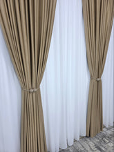 Colectia Amsterdam varianta crem auriu: perdea voal premium si catifea tip velura