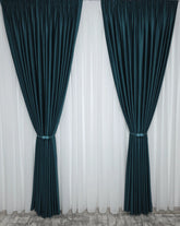 Draperie Amsterdam din catifea verde turcoaz tip velura