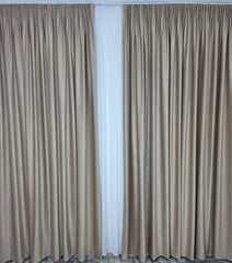 Draperie Amsterdam Catifea Crem Tip Velura – Ideala pentru Livinguri Luminoase cu Canapele Crem, Mobilier Bej sau Lemn Natur – Confectionata pe Comanda