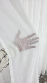 Perdea Milano crem cu sidef din matase cu crep