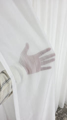 Perdea Milano crem cu sidef din matase cu crep