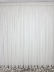 Perdea Iris crem cu sclipici tip spaghete, material plin ca textura