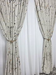 Draperie Amazon din catifea crem deschis cu insertii aurii