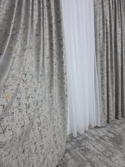 Black Friday Draperie pandantiv crem gri (grej deschis) cu insertii