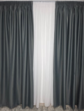 Draperie simpla gri inchis blackout 90% Varianta 102