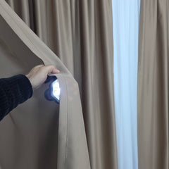 Draperie Simplă Cappuccino Blackout 80% Varianta 110 – Ideală pentru Living și Dormitor în Nuanțe Crem, Bej și Lemn Natur