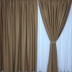 Draperie simpla caramel cu lapte blackout Ideală pentru Livinguri și Dormitoare în Nuanțe Crem, Bej sau Alb