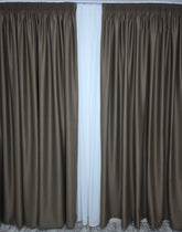 Draperie maro capucino inchis blackout Ideala pentru Livinguri cu Canapele Crem, Mobilier Maro si Decoruri Bej sau Albe, Varianta 100