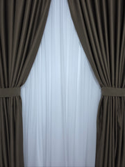 Draperie maro capucino inchis blackout Ideala pentru Livinguri cu Canapele Crem, Mobilier Maro si Decoruri Bej sau Albe, Varianta 100