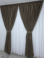 Draperie maro capucino inchis blackout Ideala pentru Livinguri cu Canapele Crem, Mobilier Maro si Decoruri Bej sau Albe, Varianta 100