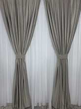 Set Amani: Perdea Alba Simpla si Draperie Simpla Catifea Bej Gri Blackout 70%