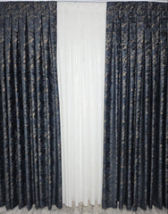 Draperie Dubai din Catifea Neagra cu Insertii Aurii Blackout 90-95% pentru Living si Dormitor in Tonuri Negru si Gri, Confectionata la Comanda Casablanca Magazin