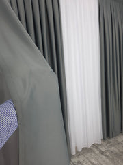Draperie Gri Cenusiu Varianta 20 Blackout 80-95% pentru Living si Dormitor cu Mobilier Gri si Alb